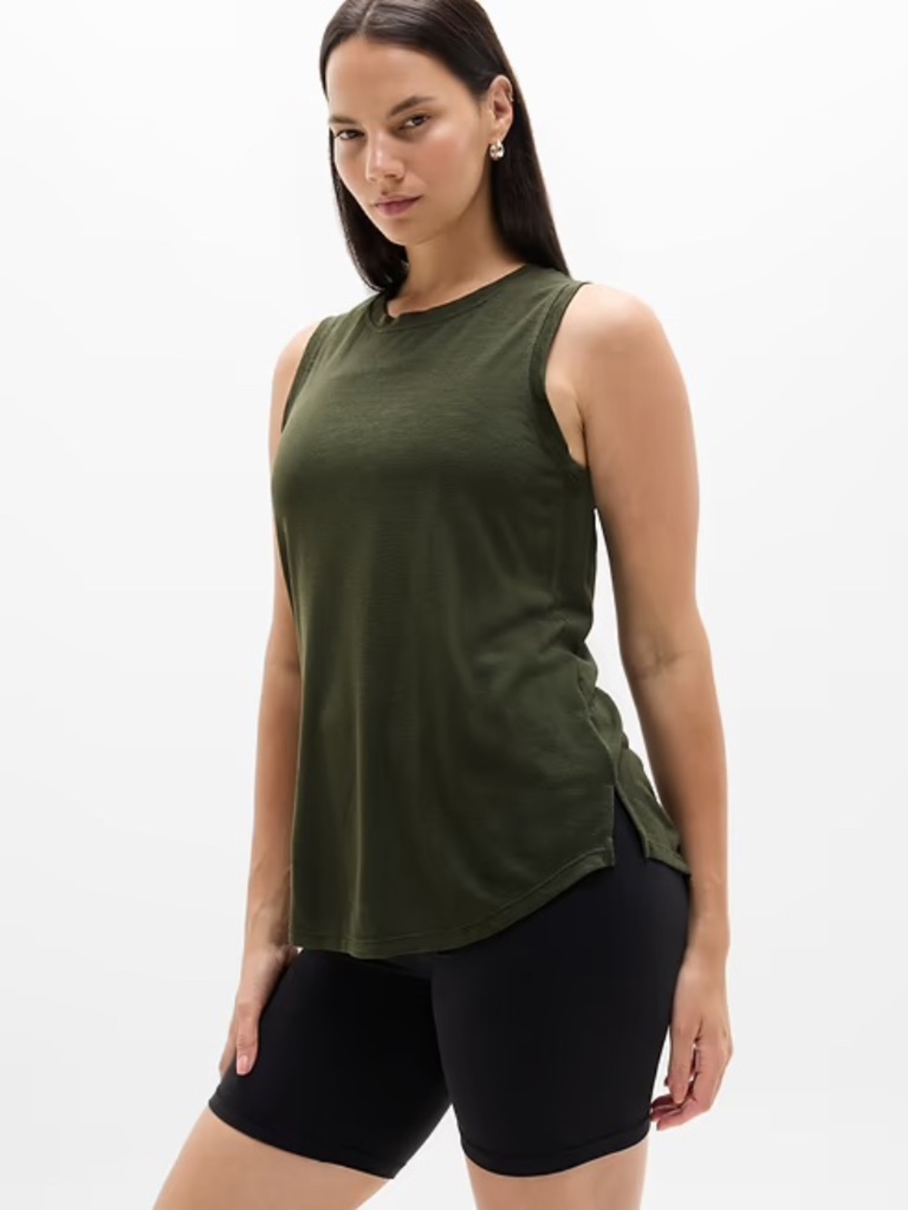 Athleta | M | Breezy Tank Aspen Olive | Breathable Lightweight Travel Tank Top